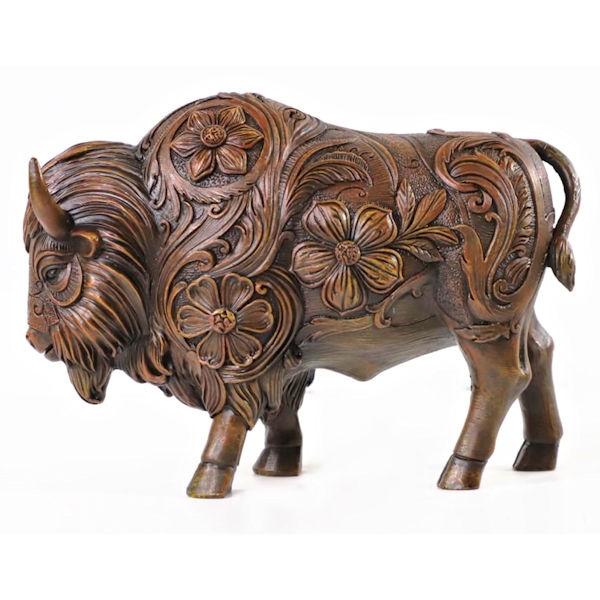 14092 Tooled Flower Bison Brown