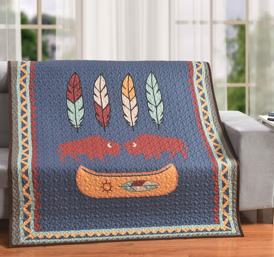 63920 Bison Trail Quilt Throw Blanket