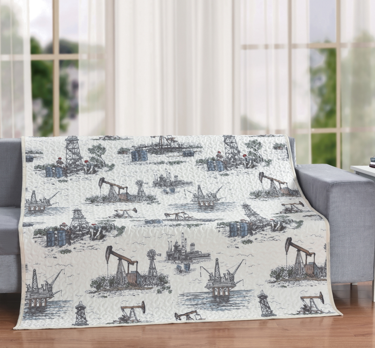 63904 Oilfield Legacy Quilt Throw Blanket