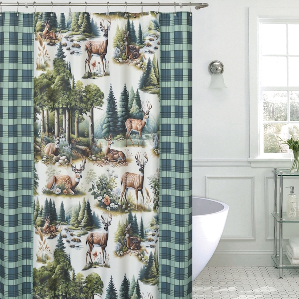 63916 Deer Forest Heaven Shower Curtain