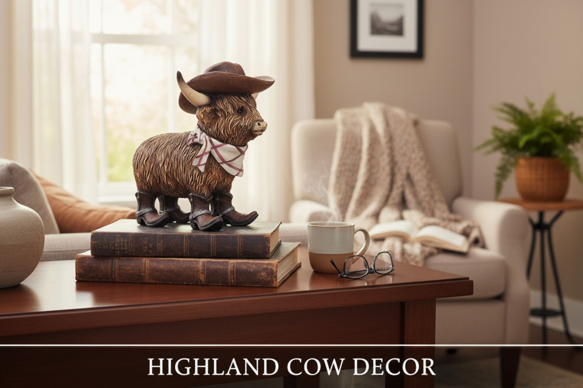 14944  HIGHLAND COW IN COWBOY OUTFIT