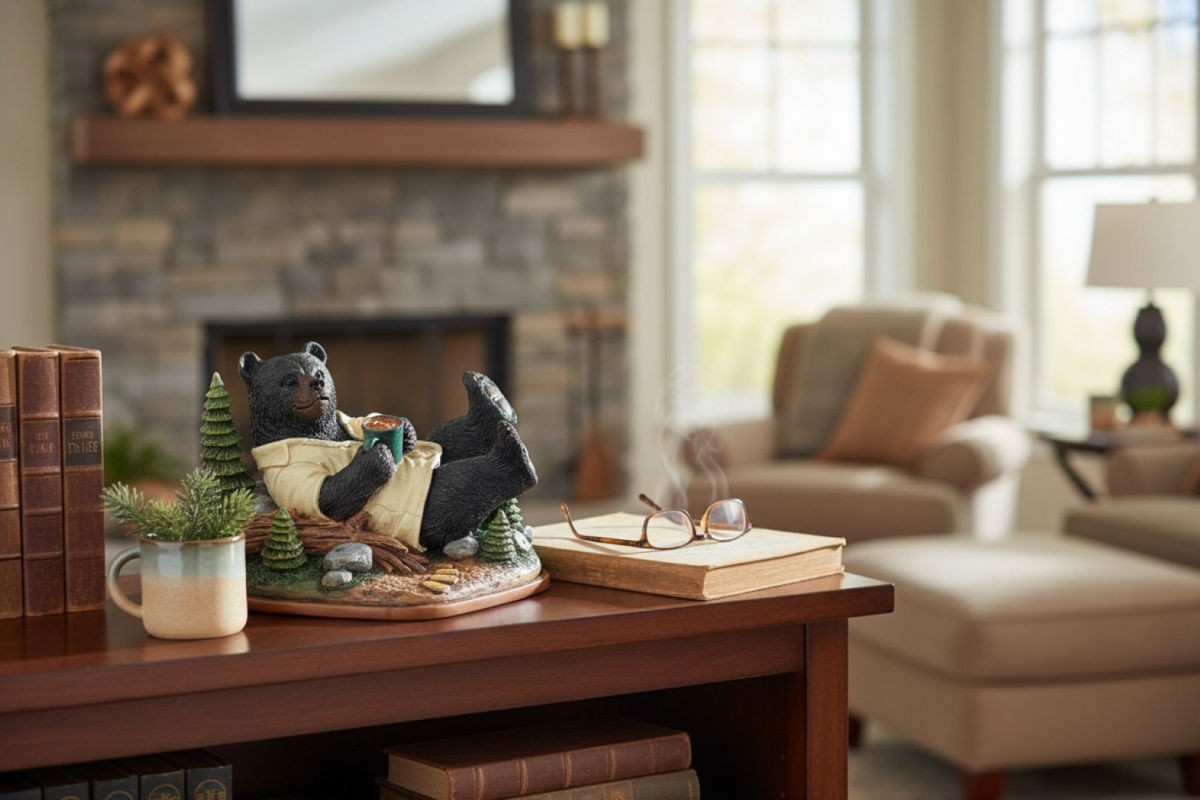 15721  BEAR IN ROBE CUPPA Figurine