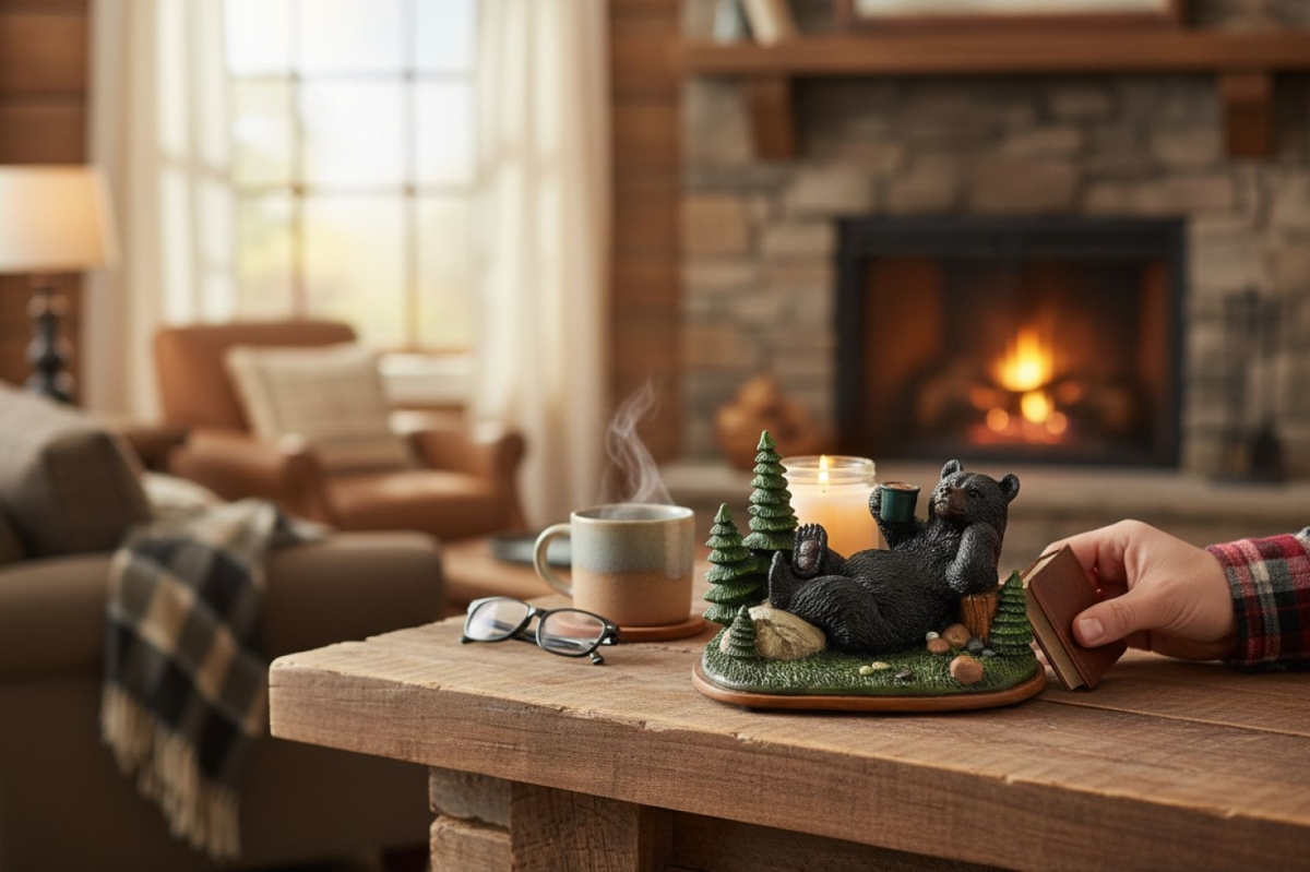 15722  Nature Bear Cuppa Figurine