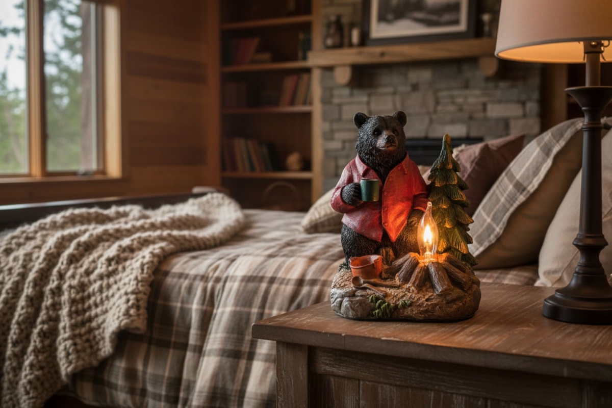 15723  BEAR CAMPFIRE STORY NIGHT LIGHT