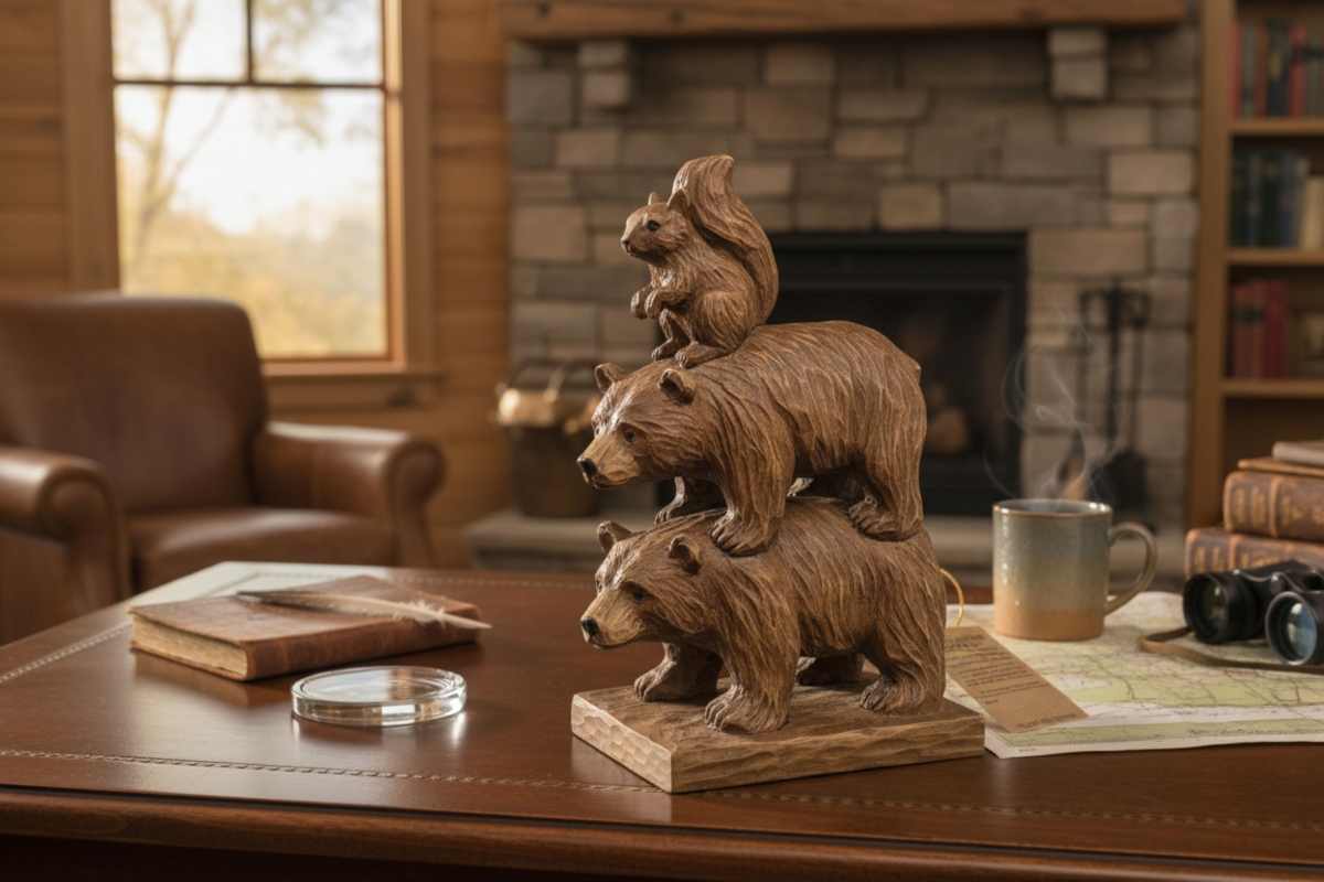15753  WILD HERITAGE Bear & Squirrel Totem