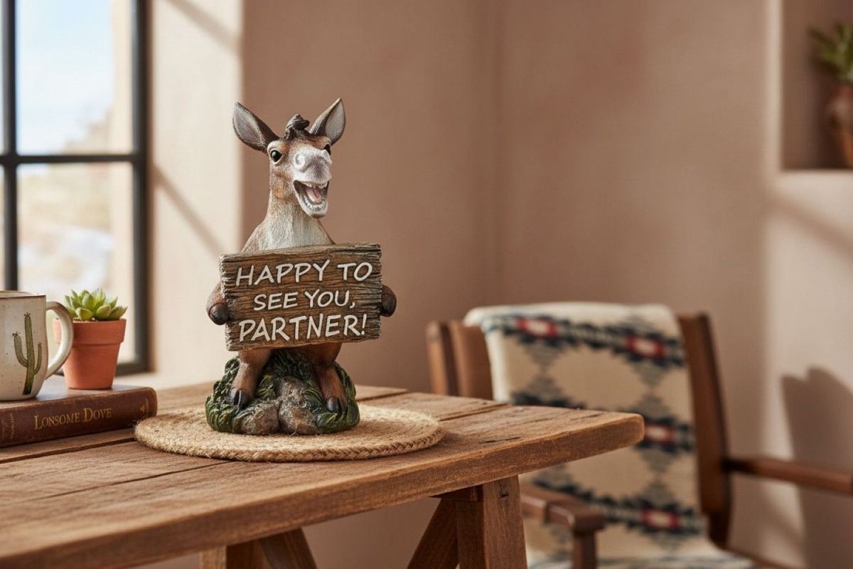 15789 WESTERN WELCOME CREW DONKEY Figurine..