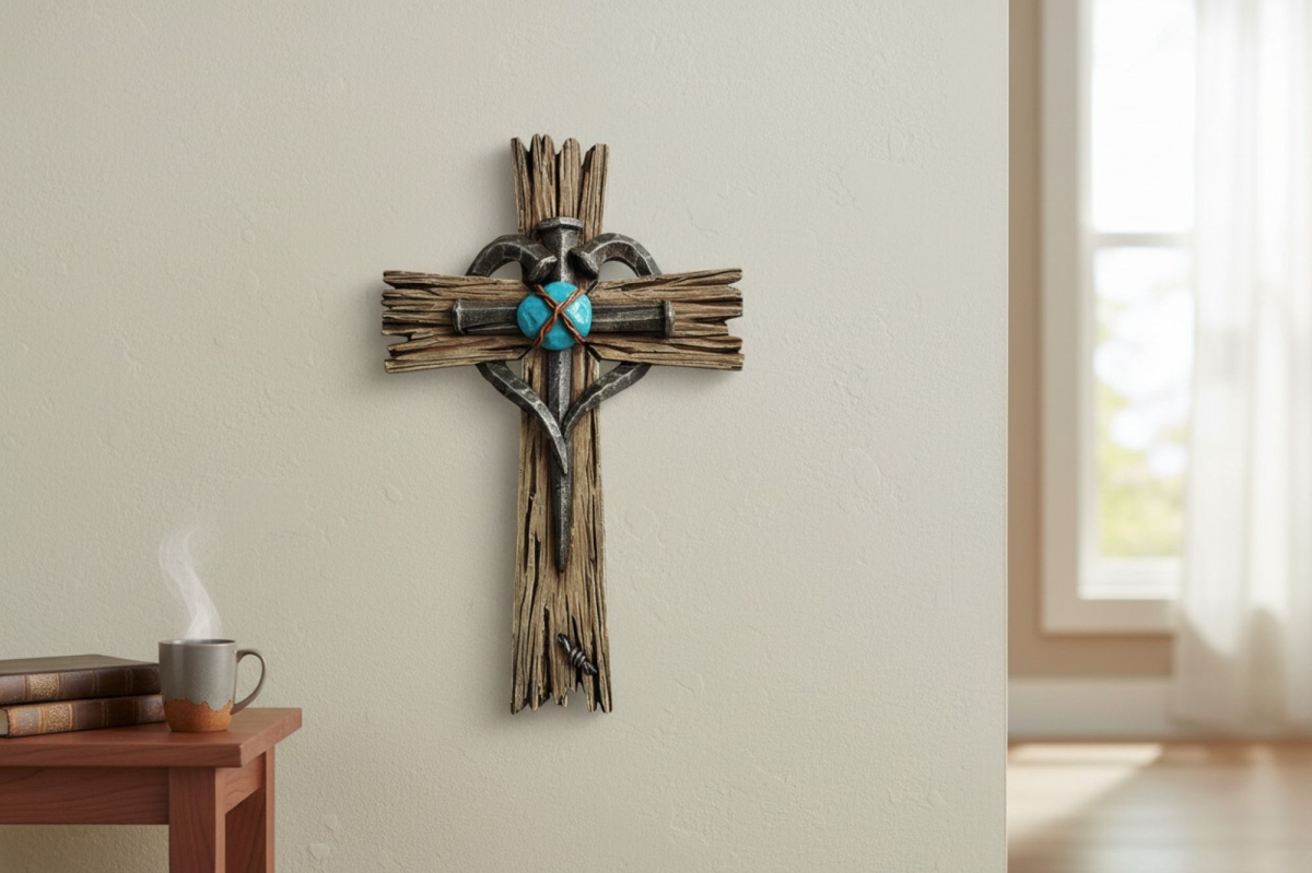 18002 Dlc Cross Heart Nail Turquoise