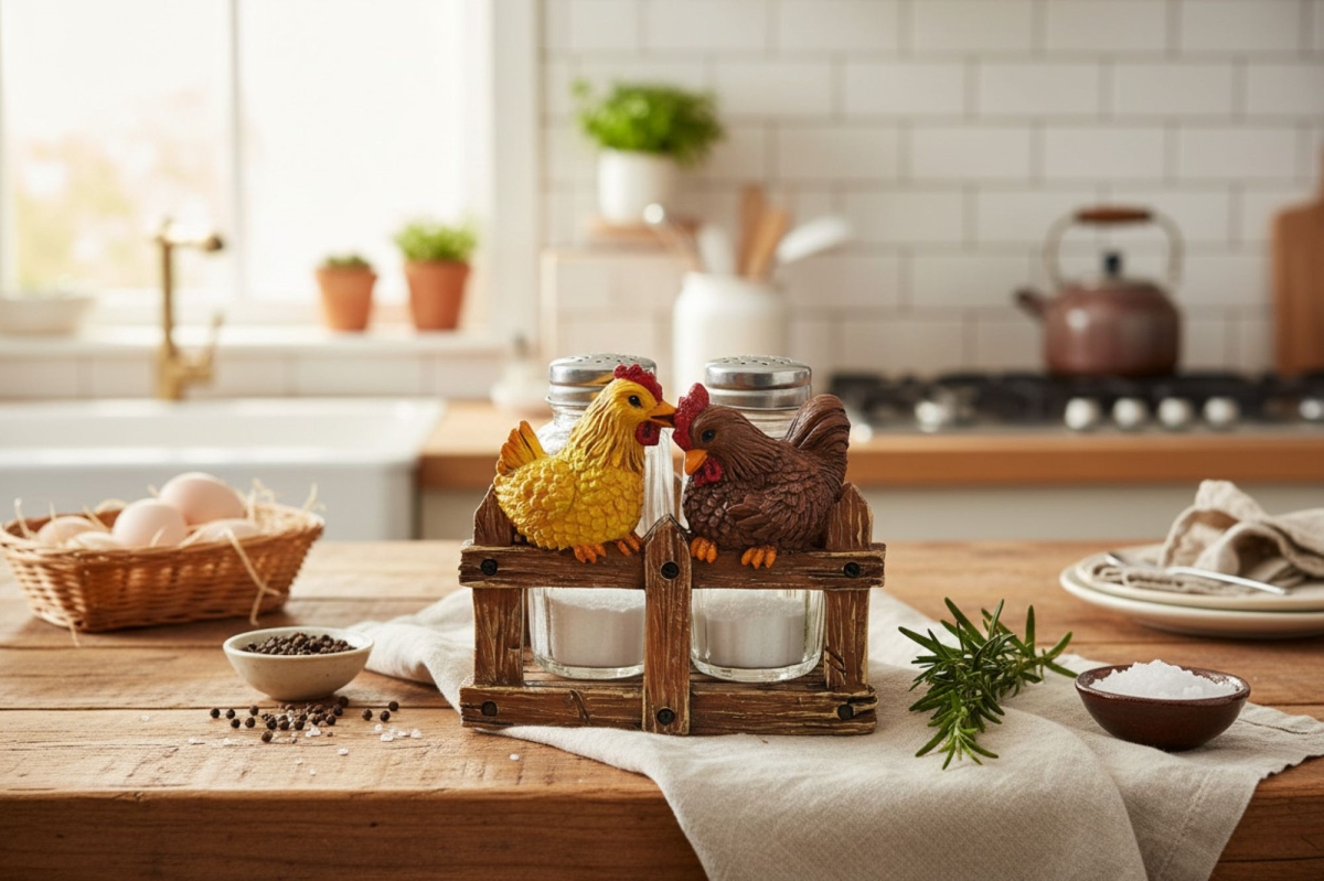18023 D L C Two Chickens S/P Holder