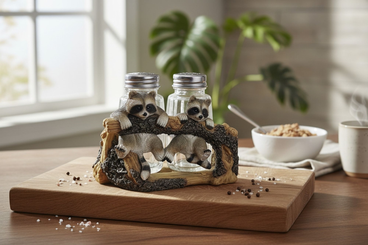 18020 Dlc Two Raccoons Tree S/P Holder