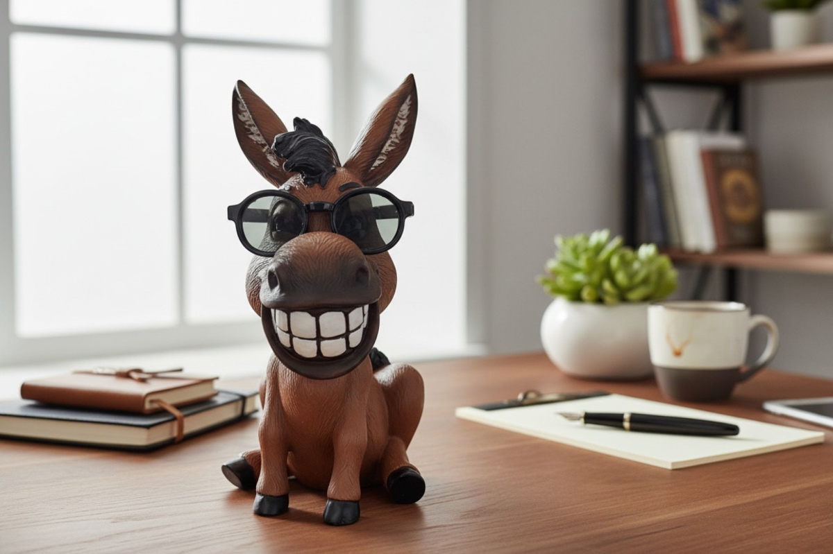 18028 D L C Donkey With Sunglasses