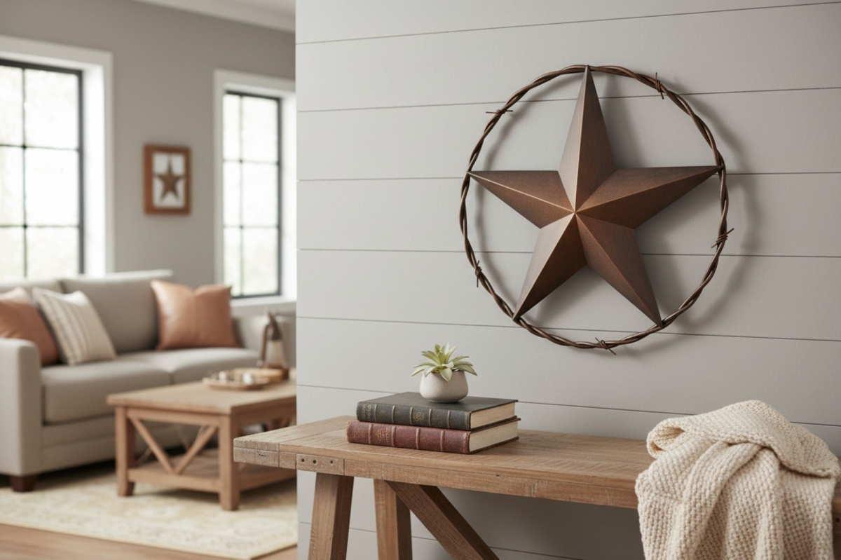15701 D L C Rustic 5-Point Star Wall Dcor