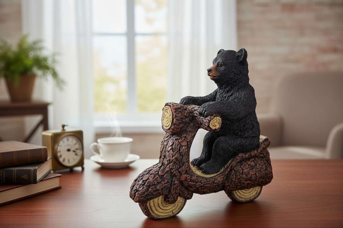 18038 D L C Bear Riding Scooter