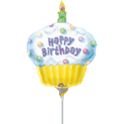 Picture of Anagram 29080 14 in. Inflated Cupcake Birthday Foil Balloon