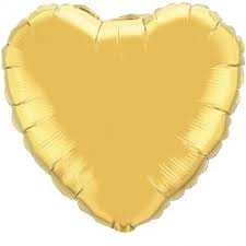 Picture of Anagram 41085 4 in. Metallic Gold Heart Foil Balloons