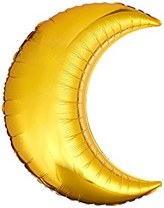 Picture of Anagram 41187 26 in. Gold Crescent Foil Flat Balloon