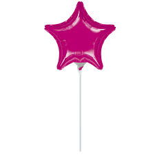 Picture of Anagram 41116 9 in. Fuchsia Star Foil Inflated Balloon