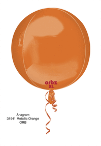 Picture of Anagram 74637 16 in. Orbz Orange Flat Foil Balloon