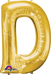 Picture of Anagram 78397 33 in. Letter D Gold Supershape Foil Balloon