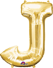Picture of Anagram 78409 33 in. Letter J Gold Supershape Foil Balloon