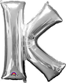 Picture of Anagram 78410 33 in. Letter K Silver Supershape Foil Balloon