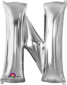 Picture of Anagram 78416 32 in. Letter N Silver Supershape Foil Balloon