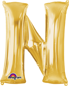 Picture of Anagram 78417 32 in. Letter N Gold Supershape Foil Balloon