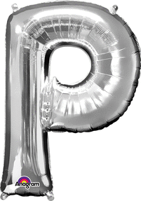 Picture of Anagram 78420 32 in. Letter P Silver Supershape Foil Balloon
