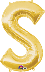 Picture of Anagram 78427 35 in. Letter S Gold Supershape Foil Balloon