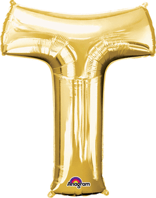 Picture of Anagram 78429 32 in. Letter T Gold Supershape Foil Balloon