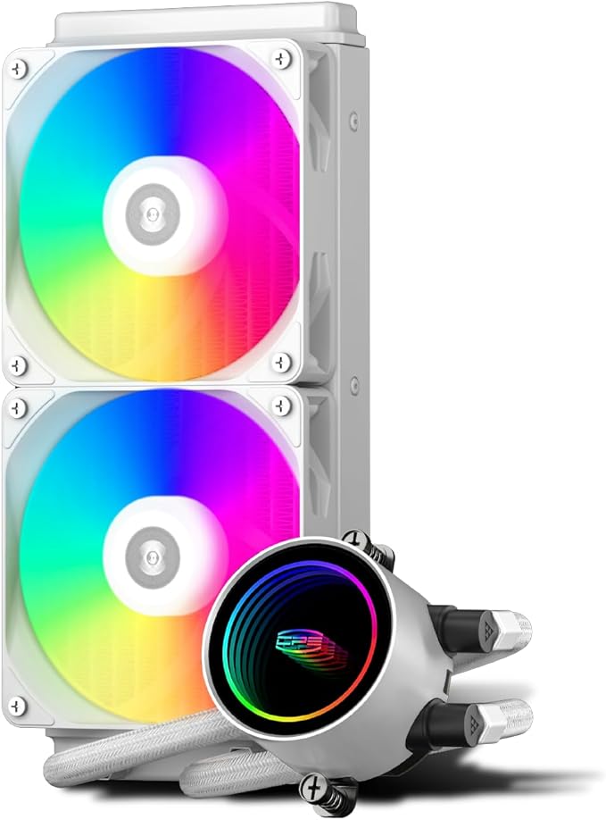 DA240 ARGB WH 121 mm CPU Liquid Cooler with PWM ARGB Fan, White