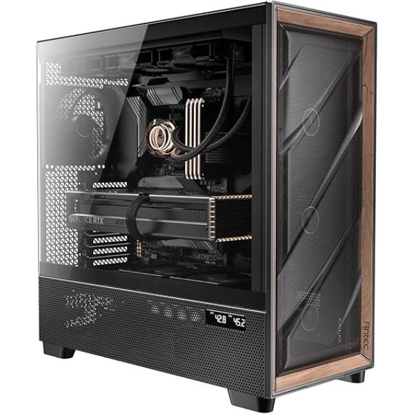 Picture of Antec FLUX PRO 6 x PWM Fans High-Airflow Front Panel with Walnut Wood
