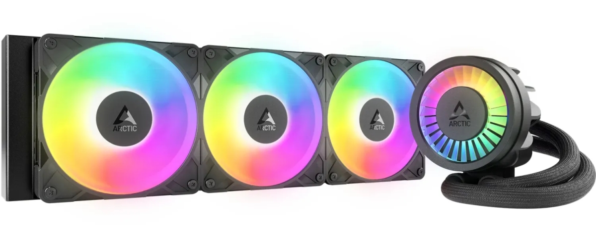 Picture of Arctic ACFRE00184A Liquid Freezer III Pro 360 A-RGB Multi Compatible All-in-One CPU Water Cooler with Intel LGA1851&#44; LGA1700 AMD AM5&#44; AM4 - Black