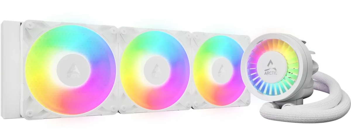 Picture of Arctic ACFRE00188A Liquid Freezer III Pro 360 A-RGB Multi Compatible All-in-One CPU Water Cooler with Intel LGA1851&#44; LGA1700 AMD AM5&#44; AM4 - White