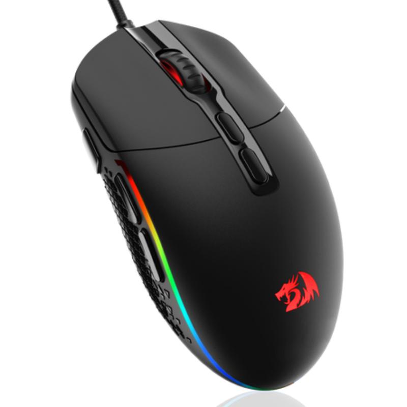 INVADER Wired Optical Gaming Mouse - 7 Programmable Buttons - RGB Backlit - 10, 000 DPI - Ergonomic PC Computer Gaming Mice with Fire Button