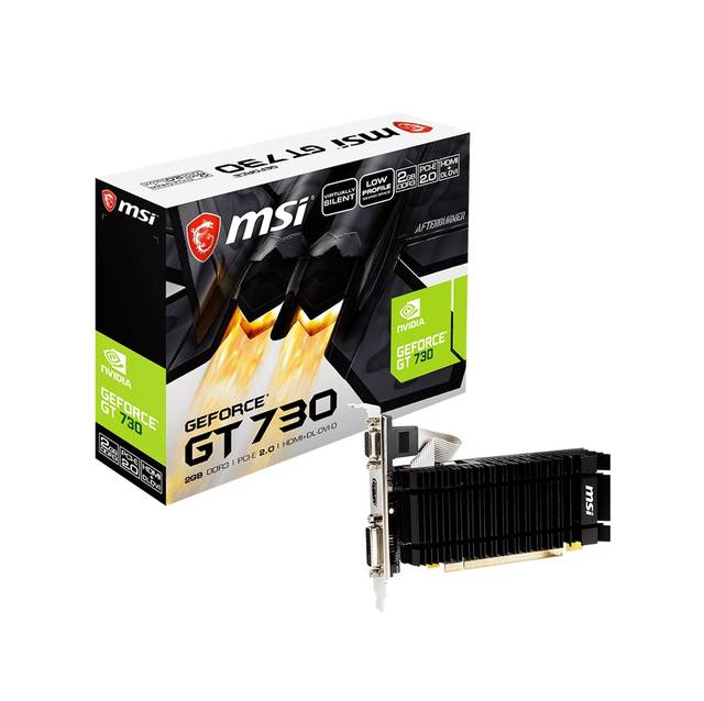 Picture of MSI G73K23HP1 NVIDIA GeForce GT 730 N730K-2GD3H LPV1 2GB GDDR3 DL-DVI-D HDMI & D-SUB Low Profile Video Card