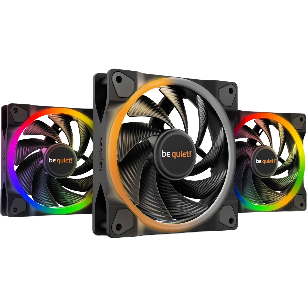 Picture of Be Quiet BL077 120 mm Light Wings PWM High-Speed Premium ARGB Cooling Fan with 4-Pin for Radiators Triple Pack