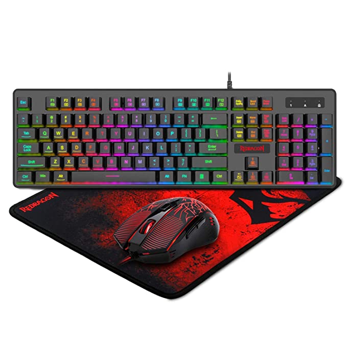 Picture of Redragon S107 PC Gaming Keyboard & Mouse Combo with Mouse Pad - Large