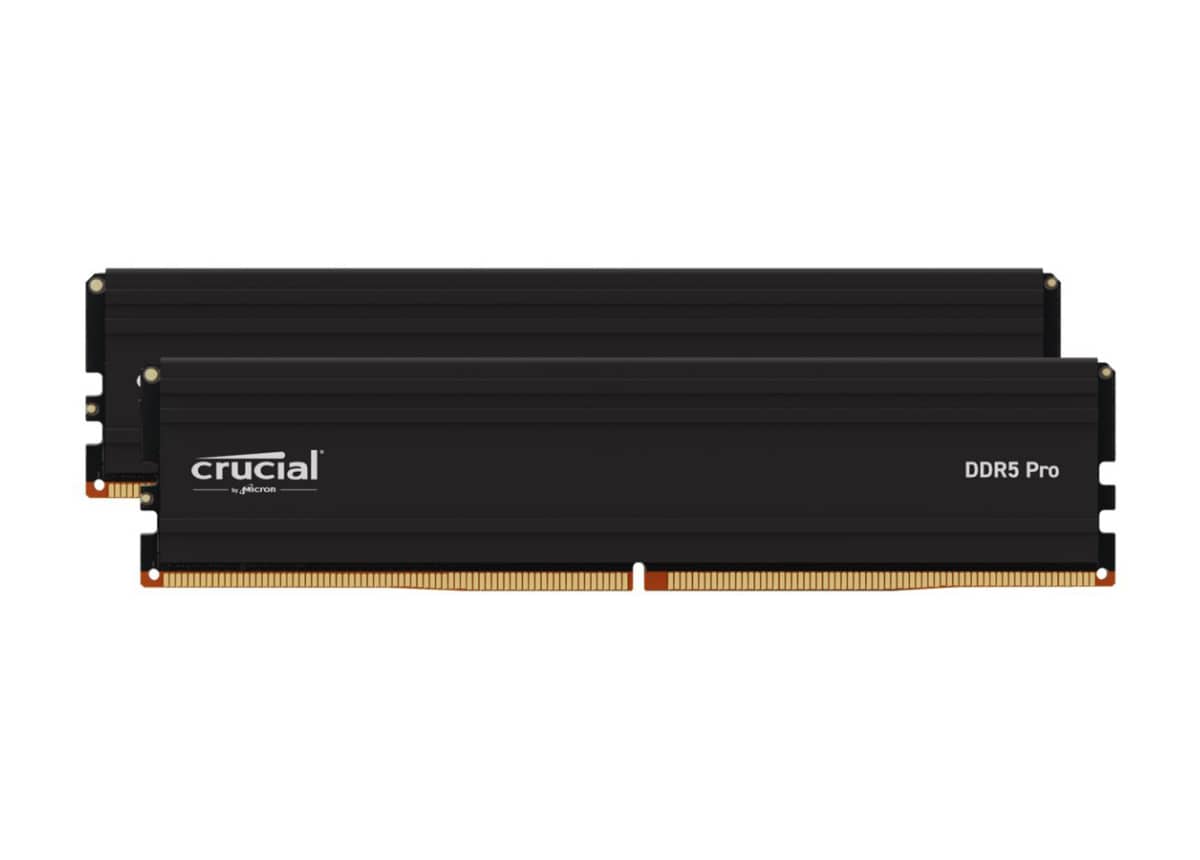 Picture of Crucial CP2K24G56C46U5 48GB DIMM 288-Pin 5600 MHz PC5-44800 Unbuffered DDR5 Memory Kit&#44; Black
