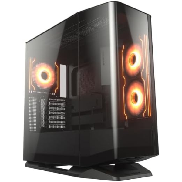 FV270 RGB BLACK Mid Tower E-ATX Computer Case, Black