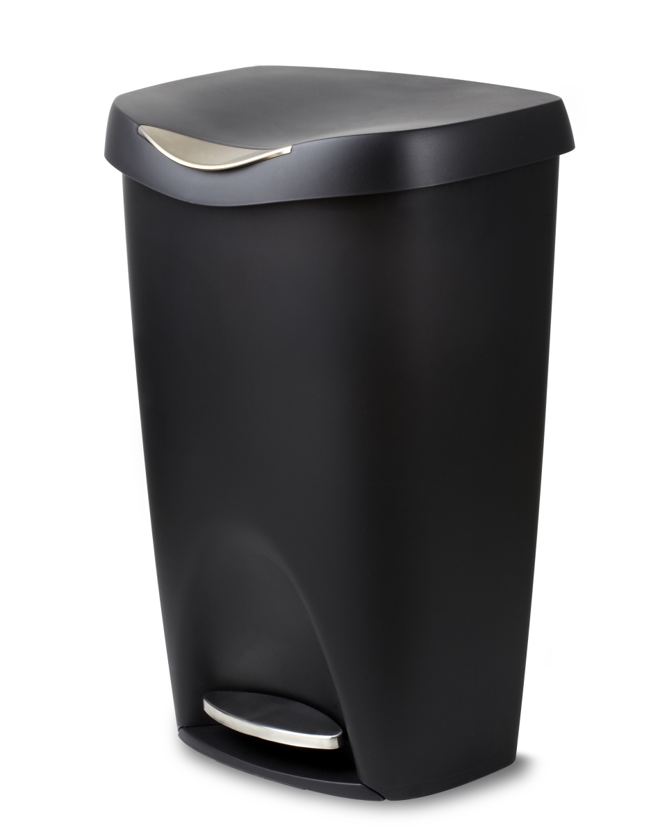 13 gal Brim Large Kitchen Trash Can with Stainless Steel Foot Pedal - Black -  Vortex, VO2611101