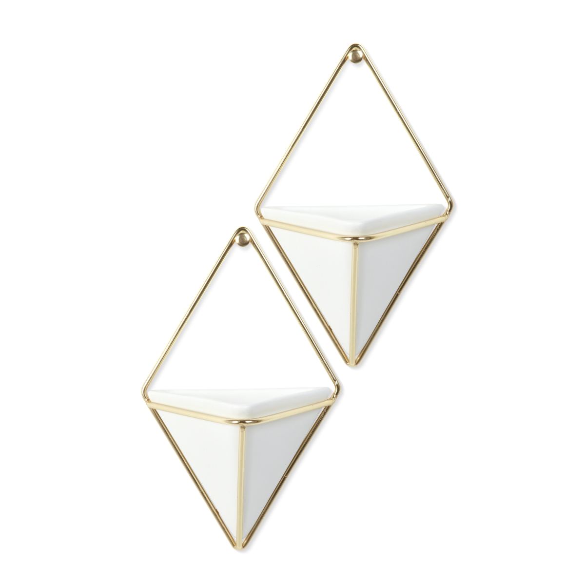 Umbra 470753-524 Umbra 470753 Trigg 4-3/8" x 2-1/2" Wall Display Ceramic Planter by Moe Takemura - Set of 2