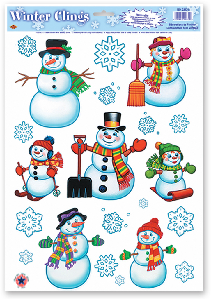 BG22124 Snowman & Snowflake Clings