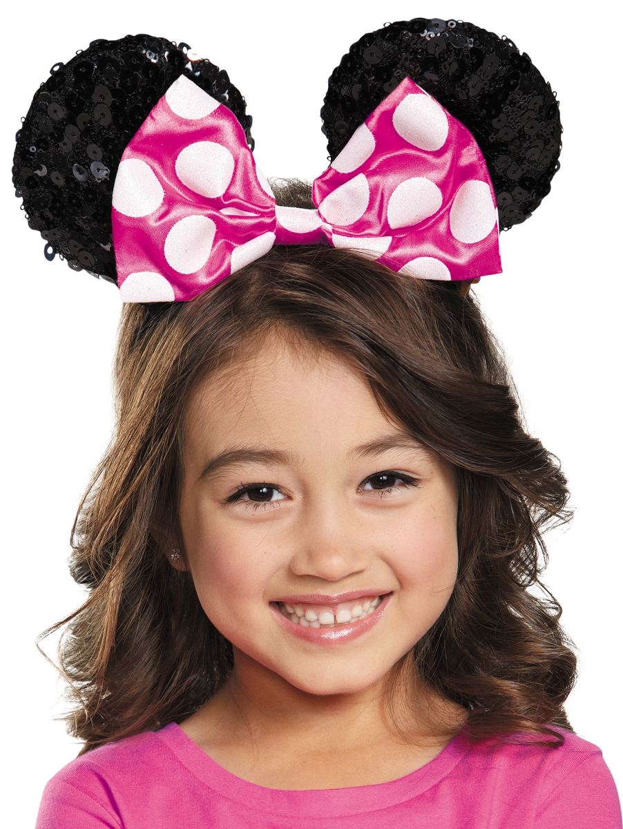 Picture of Morris Costumes DG87870 Pink Minnie Sequin Ears Headband Child Costume