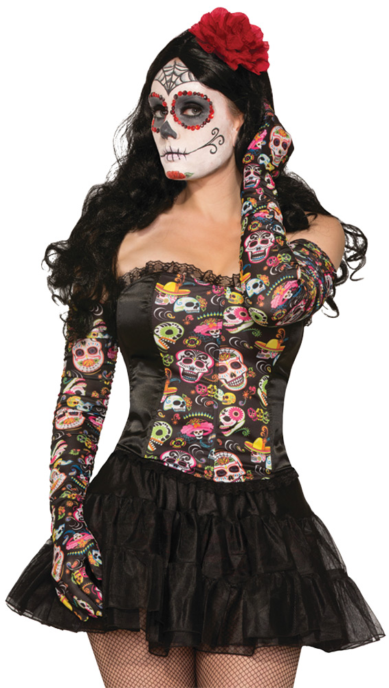 Picture of Morris Costumes FM74673 Day of Dead Gloves