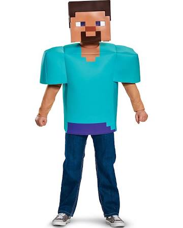 Picture of Disguise DG65639K Minecraft Steve Classic Costume for Children, Size 7-8