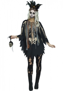 Picture of Morris Costumes FW90435 Womens Voodoo Poncho - Medium 8-12