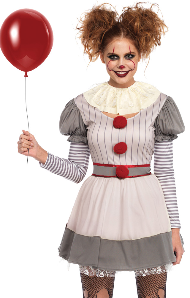 Picture of Leg Avenue UA86729XL Creepy Clown Adult Costume - Extra Large
