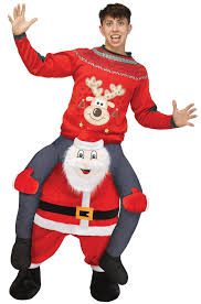 Picture of Seasonal Visions MR148607 Carry Me Santa Adult Costume