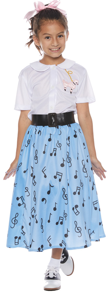 Picture of Underwraps UR25734MD Girls 1950s Skirt Set&#44; Medium - Size 6-8