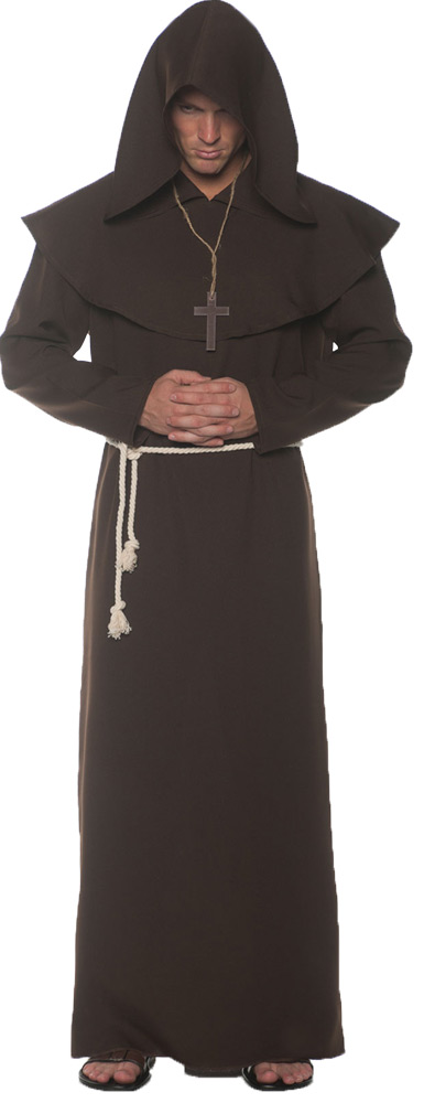 Picture of Underwraps UR28002STD Standard Adult Monk Robe, Brown - Size 42-46